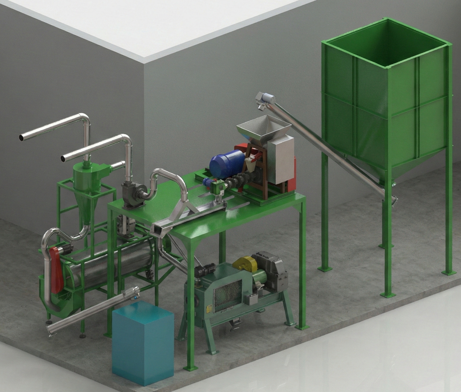 Linija ekstruzije i ceđenja ulja iz soje